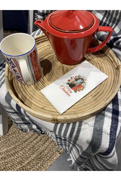 busrasdesign Yeni Yıl Gaz Lambalı Baskılı Sunum Peçetesi 16'lı