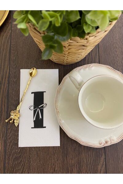 busrasdesign Letter I Presentation Napkin 16 Pieces