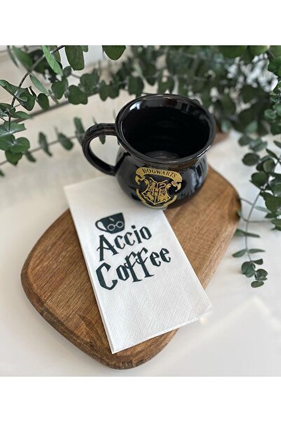 busrasdesign منديل عرض مطبوع عليه قهوة هاري أكسيو 16 قطعة