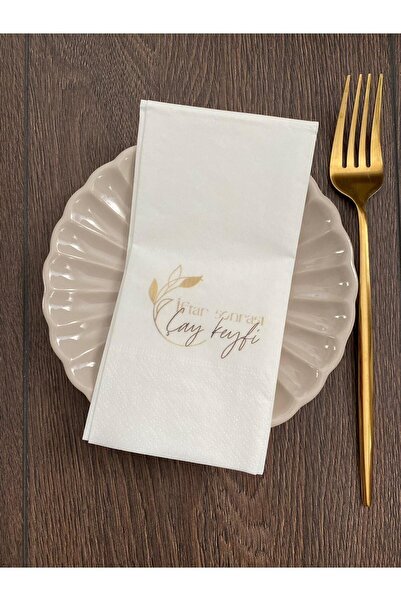 busrasdesign منديل مطبوع للاستمتاع بالشاي 16 قطعة