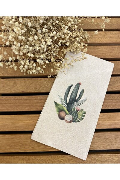 busrasdesign منديل تقديم الصبار على منديل كرافت 16 قطعة