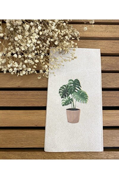 busrasdesign منديل عرض مونستيرا على منديل كرافت 16 قطعة