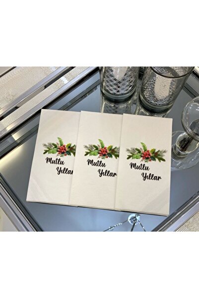 busrasdesign Floral Happy Birthday Wishing Printed Presentation Napkin 16 Pieces