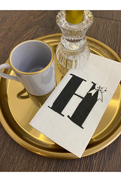 busrasdesign منديل عرض حرف H 16 قطعة