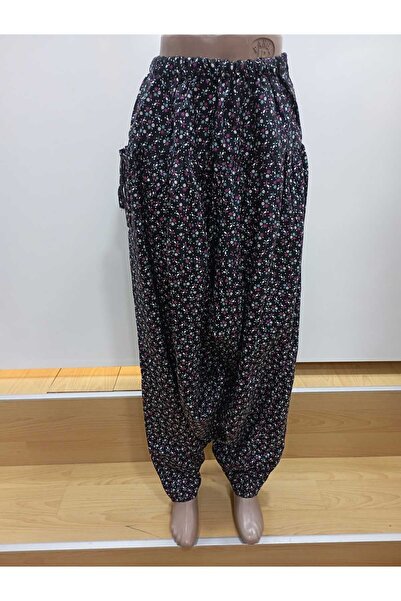 NUR TEKSTİL kadın siyah fuşya desenli pamuklu viskon korseli beli lastikli ya...