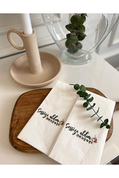 busrasdesign منديل عرض مكتوب عليه عبارة "I Got the Silent World" مكون من 16 م...