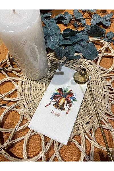 busrasdesign Bell Merry Christmas Printed Presentation Napkin 16 Pieces