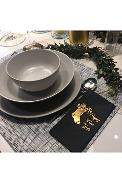 busrasdesign جوارب مذهبة للعام الجديد منديل عرض منقوش 16 قطعة