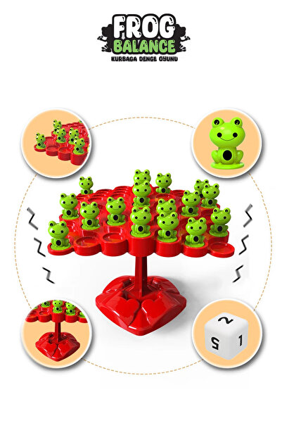 Mashotrend Kurbağa Denge Oyunu - Frog Balance Kutu Oyunu Eğitici Oyun-ebeveyn Çocuk Etkileşimi Oyunu