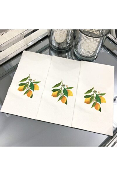 busrasdesign منديل عرض زهور الليمون 16 قطعة