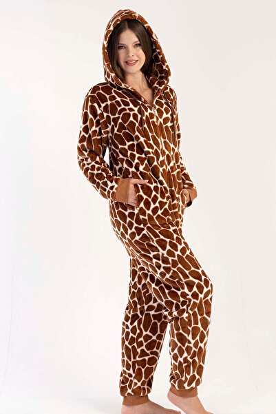 VİENETTA Kadın Soft Kapşonlu Uzun Fermuarlı Manşetli Cepli Tulum