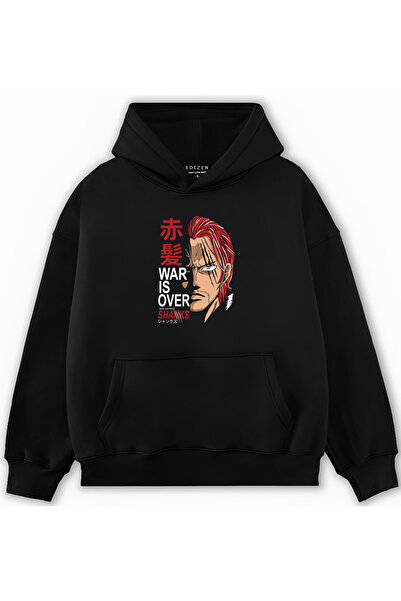 Edizen سويت شيرت بغطاء للرأس من قطعة واحدة شانكس 2024 كبير الحجم مصنوع من الق...