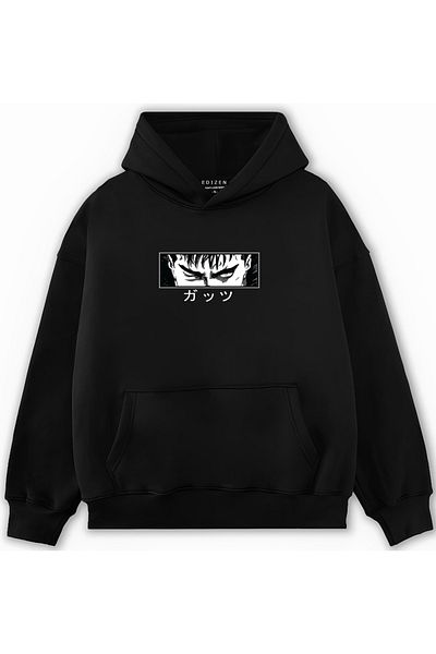 Edizen Berserk 2024 Oversize Premium 100% памучен суитшърт с качулка