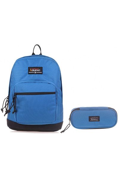 KAUKKO Set rucsac și suport pentru stilouri pentru școală cu trei compartimente Indigo (BĂRBAȚI)