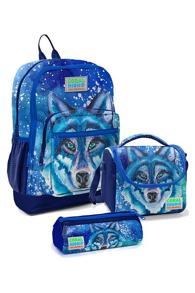 Coral High Set ghiozdan pentru școala primară Blue Wolf - Băiat