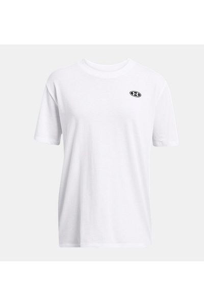 Under Armour Women's UA Heavyweight Embroidered Patch Boyfriend Oversized Short Sleeve1383045-100