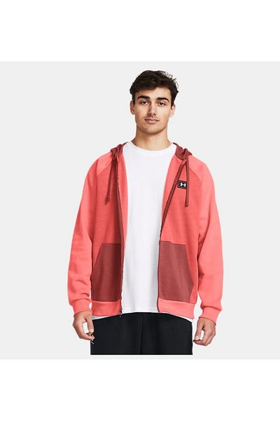 Under Armour UA Rival Ανδρικό Fleece Colorblock Ολόσωμο φερμουάρ - 1383096 -611