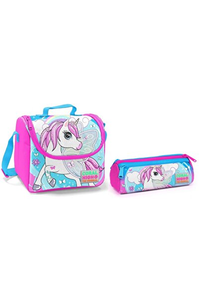 Coral High Set za ishranu i držač za olovke za devojčice Blue Unicorn Torba -...