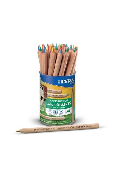 LYRA COLOR GİANTS GÖKKUŞAĞI KALEMİ 4 RENKLİ 36'LI ( 1 PAKET )