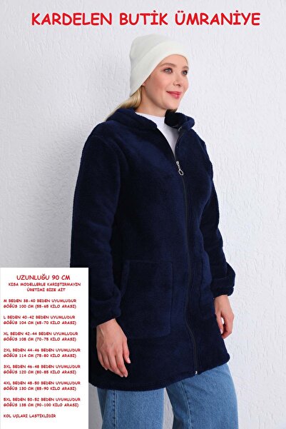 Kardelen Butik Ümraniye Kışlık Polar Mont Uzun Welsoft Lacivert