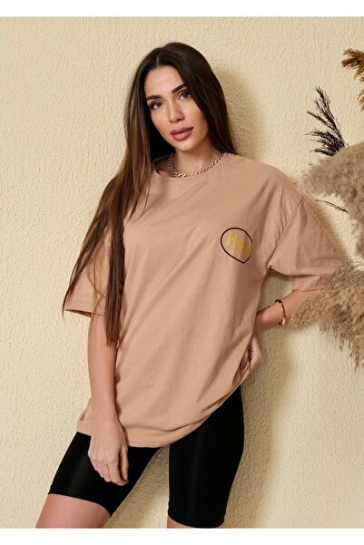 Tarzsokak Tricou bej-gri imprimat cu logo Hope