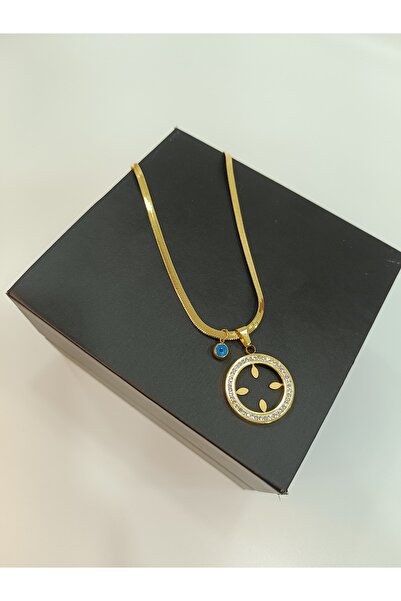 MİLENA AKSESUAR 316 L ÇELİK ÇEYREKLİK ZİRKON TAŞLI KOLYE