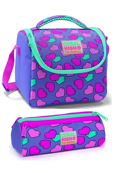 Coral High Set cutie de prânz pentru fete roz lavandă