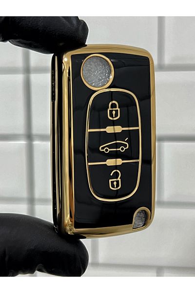 BARKAS ELEKTRONİK For Peugeot 207 307 308 406 407 5008 607 Partner Switchblade Nano Key Case Black