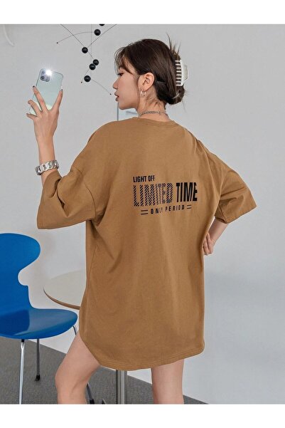 Tarzsokak Γυναικείο μπλουζάκι Camel Oversize Limited Time Printed