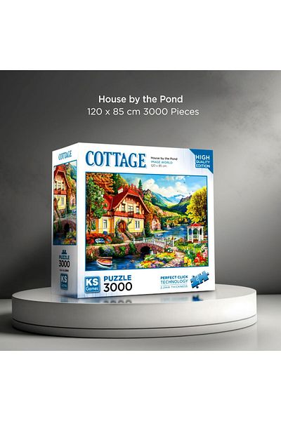 Ks Games 3000 Piece Pond Side House Puzzle