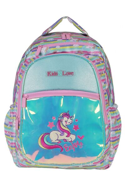 KAUKKO Kids&love Unicorn Дзеркальний блискучий рюкзак для початкової школи