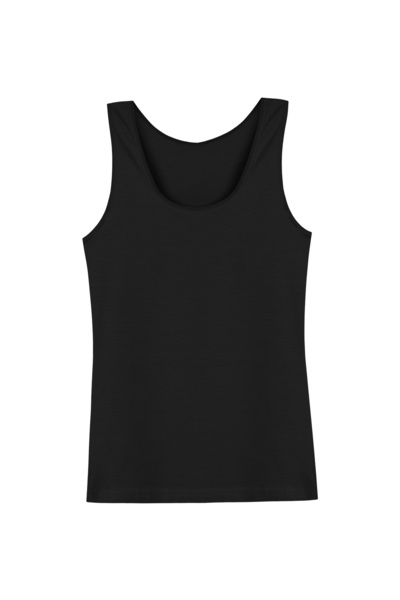 HNX Black Cotton Thick Strapped Women's Undershirt