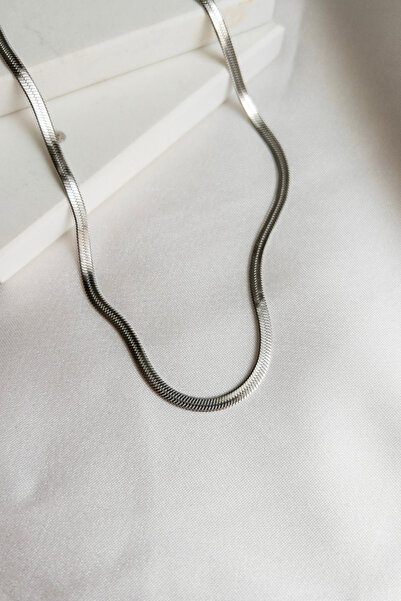 Karflake Italyan Model Muhteşem Dokulu Zincir Zarif Çelik Kadın Kolye