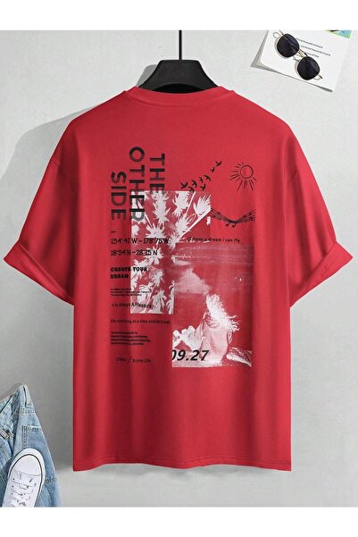 Adrift Unisex Oversize kroj Strana narudžbine Štampano T-shirt