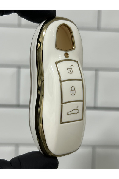 BARKAS ELEKTRONİK Husă pentru chei Porsche Cayenne Panamera Macan Smart Nano, albă