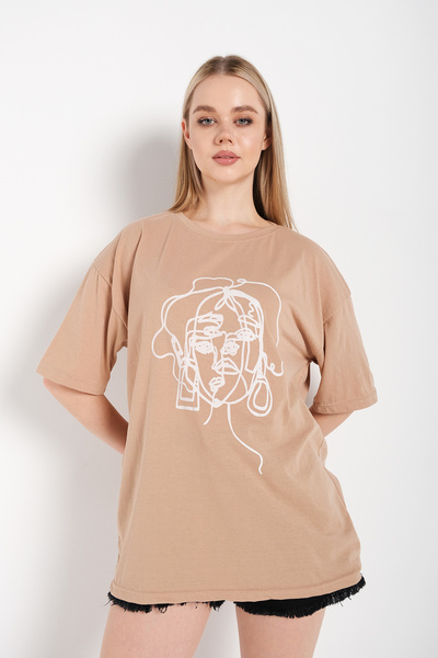 Tarzsokak Tricou de damă în dungi cu figurină oversize din nurcă