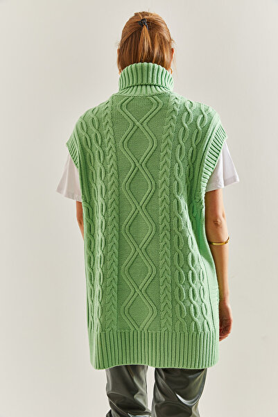 Bianco Lucci Kadın Balıkçı Yaka Saç Örgülü Triko Süveter