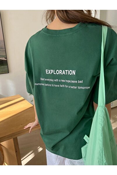 Adrift Ženska majica Nafti Green Ekploration Printed Oversize