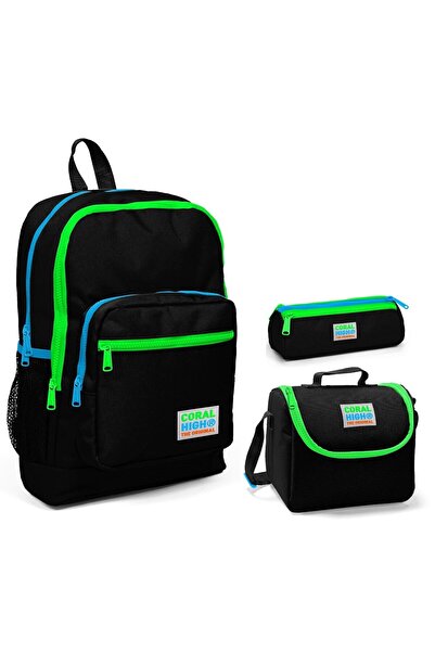 Coral High Set de genți pentru școala primară din 3 piese pentru băiat negru