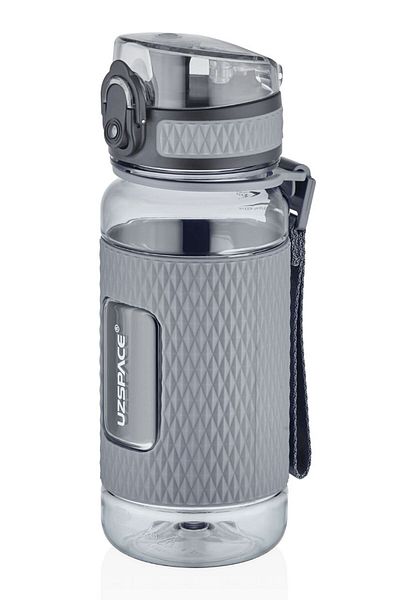Uzspace 400 ml Light Gray Tritan Flask - Silicone Covered Luxury Flasks