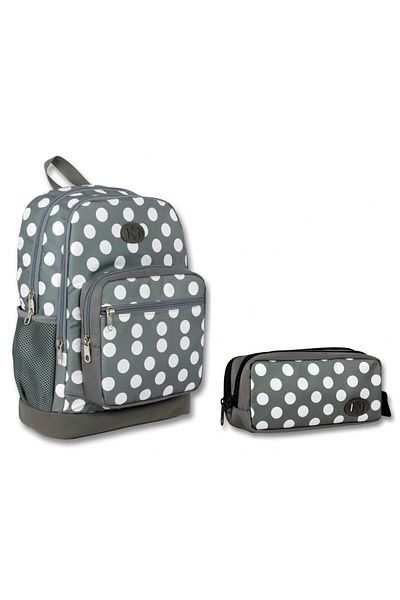ÜMİT ÇANTA Ümit Bag Four Compartment Green Gray Primary School Bag and Pencil Bag Set - Girls and Boys