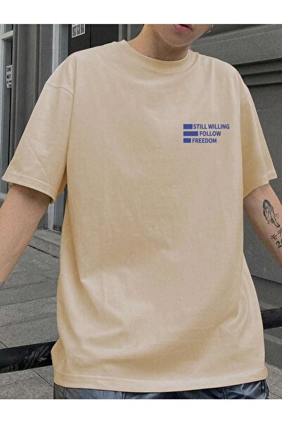 Tarzsokak Tricou cu imprimeu supradimensionat unisex „Follow Freedom”.