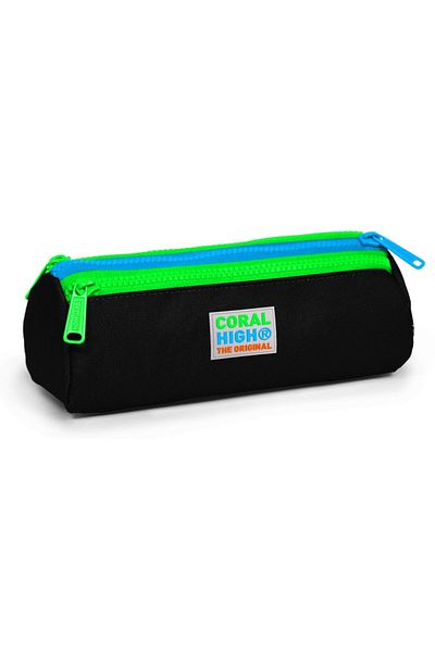 Coral High Μαύρο-πράσινο τσαντάκι μολυβιού τριών διαμερισμάτων - αγόρι