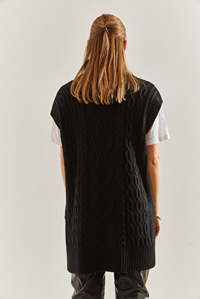 Bianco Lucci Women's Turtleneck Hair Braided Knitwear Sweater