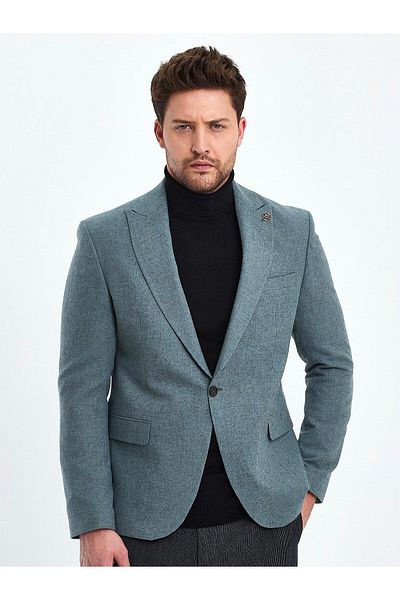 Terziayhan Slimfit green wool jacket