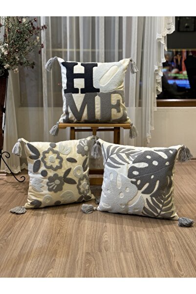 BUGİ HOME COLLECTİON PACHET DE 3 CUCI DECORATIVA BRODATE PUNCH BRODATE