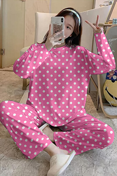 PEMBİŞ HOMEWEAR Σετ μακρυμάνικη πιτζάμες Minnie Pink Supersoft Basic Μονό Τζέ...