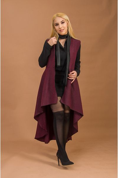 Aişe tesettür Black Claret Red Patterned Vest
