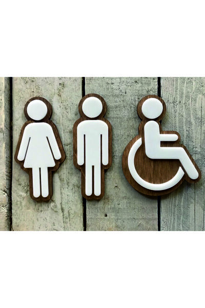 asyahsap Wc Yönlendirme Tabelası KADIN-ERKEK-ENGELLİ