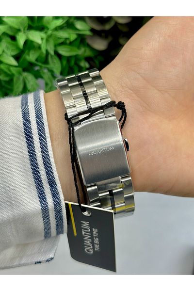 Quantum Brand Multifunction Steel Case 10ATM Waterproof Stylish Men's Wristwatch with Steel Band
